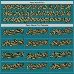 Custom Teal Old Gold-Black Pinstripe Authentic Split Fashion Baseball Jersey Custom Teal Old Gold-Black Pinstripe Authentic Split Fashion Baseball Jersey