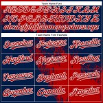 Custom Red Navy-White 3D Pattern Design Abstract Brush Stroke Authentic Baseball Jersey Custom Red Navy-White 3D Pattern Design Abstract Brush Stroke Authentic Baseball Jersey