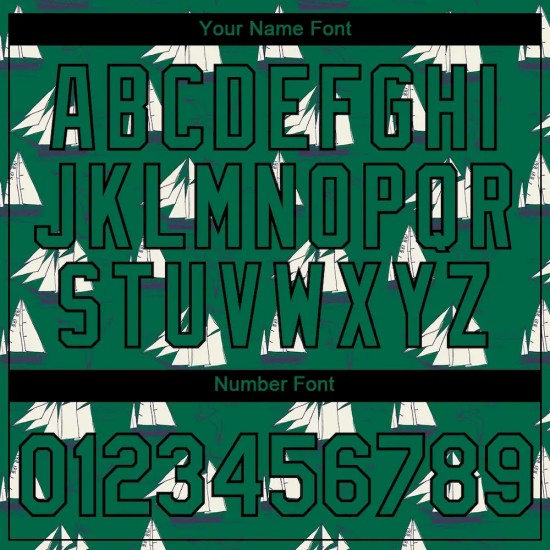 Custom Kelly Green Black 3D Pattern Design Sailing Ship Columbus Day Performance T-Shirt Custom Kelly Green Black 3D Pattern Design Sailing Ship Columbus Day Performance T-Shirt