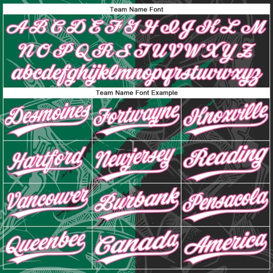 Custom Graffiti Pattern Black Kelly Green-Pink 3D Two-Button Unisex Softball Jersey Custom Graffiti Pattern Black Kelly Green-Pink 3D Two-Button Unisex Softball Jersey