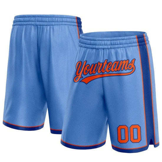 Custom Light Blue Orange-Royal Authentic Basketball Shorts Custom Light Blue Orange-Royal Authentic Basketball Shorts
