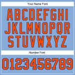 Custom Light Blue Orange-Royal Long Sleeve Performance T-Shirt