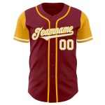 Custom Crimson White-Gold Authentic Two Tone Baseball Jersey Custom Crimson White-Gold Authentic Two Tone Baseball Jersey