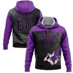 Custom Stitched Black Purple 3D Bowling Sports Pullover Sweatshirt Hoodie Custom Stitched Black Purple 3D Bowling Sports Pullover Sweatshirt Hoodie