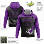 Custom Stitched Black Purple 3D Bowling Sports Pullover Sweatshirt Hoodie Custom Stitched Black Purple 3D Bowling Sports Pullover Sweatshirt Hoodie