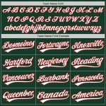 Custom Green White-Red Two-Button Unisex Softball Jersey