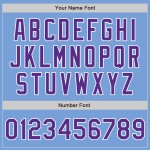 Custom Light Blue Purple-White Two-Button Unisex Softball Jersey