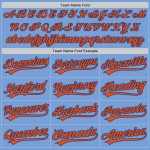 Custom Light Blue Orange-Royal Authentic Baseball Jersey