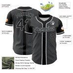 Custom Black Gray 3D Pattern Design Diagonal Stripes Authentic Baseball Jersey Custom Black Gray 3D Pattern Design Diagonal Stripes Authentic Baseball Jersey
